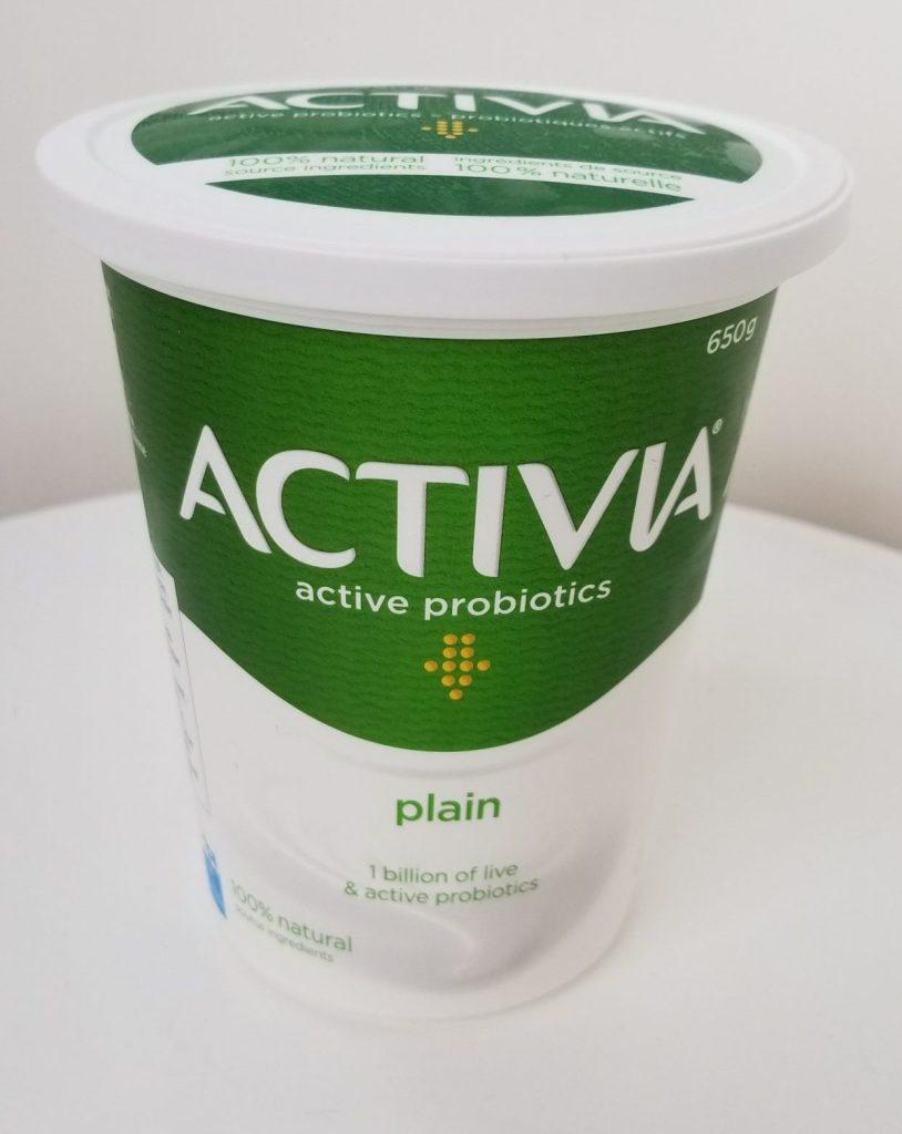 Activia Plain Yogurt with Active Probiotic Cultures.